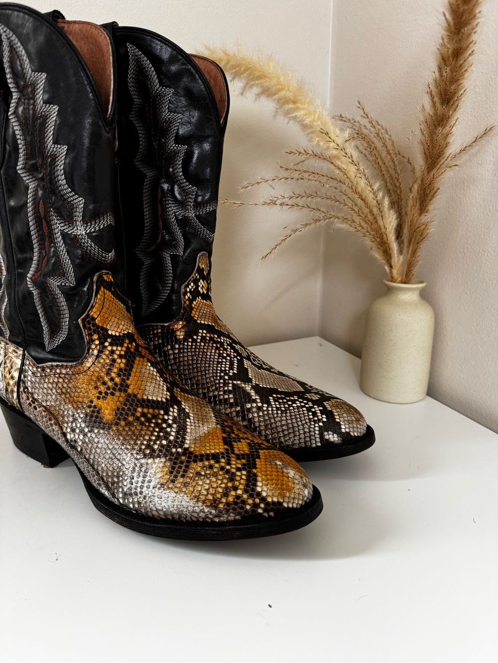 Dan Post Exotic Python Leather Cowboy Boots – Men’s US 10.5 D - Picture 3 of 14
